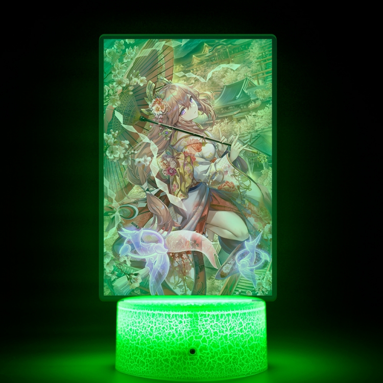 Genshin Impact Acrylic Night Light 16 Color-changing USB Interface Box Set 19X7X4CM white base