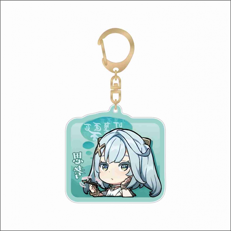 Genshin Impact Acrylic D button bag pendant key chain price for 5 pcs