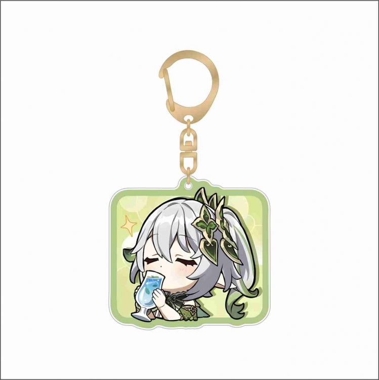 Genshin Impact Acrylic D button bag pendant key chain price for 5 pcs