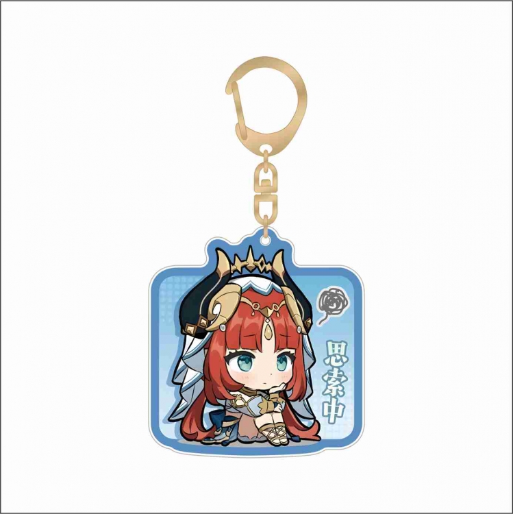 Genshin Impact Acrylic D button bag pendant key chain price for 5 pcs