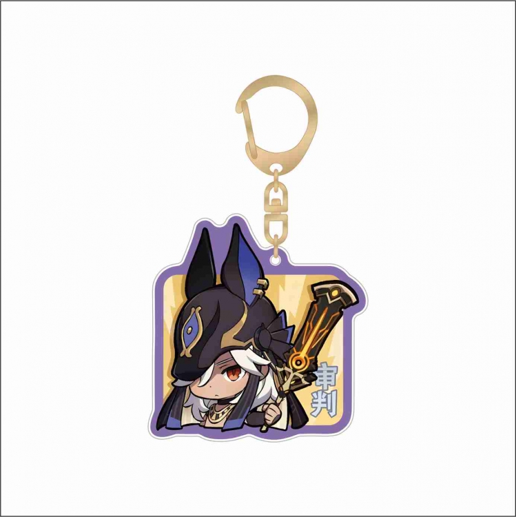 Genshin Impact Acrylic D button bag pendant key chain price for 5 pcs