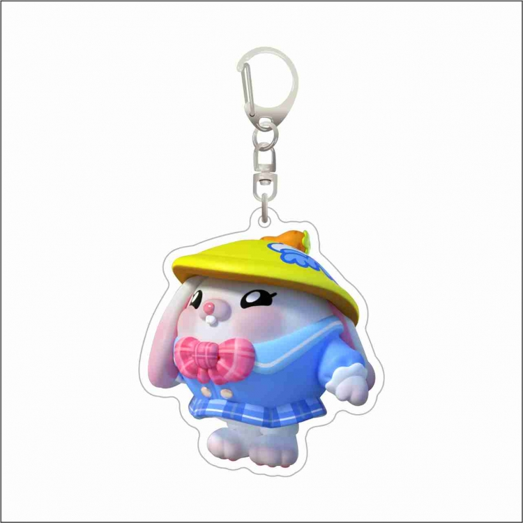 Egg Party Acrylic D button bag pendant key chain price for 5 pcs