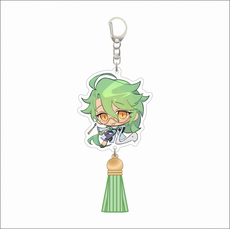 Genshin Impact Acrylic D button bag pendant key chain price for 5 pcs