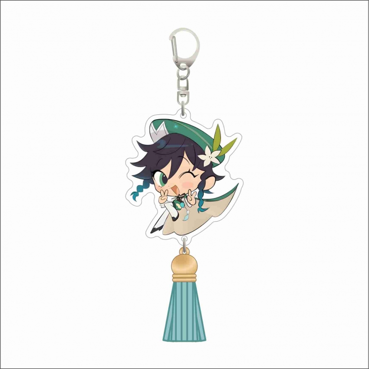 Genshin Impact Acrylic D button bag pendant key chain price for 5 pcs