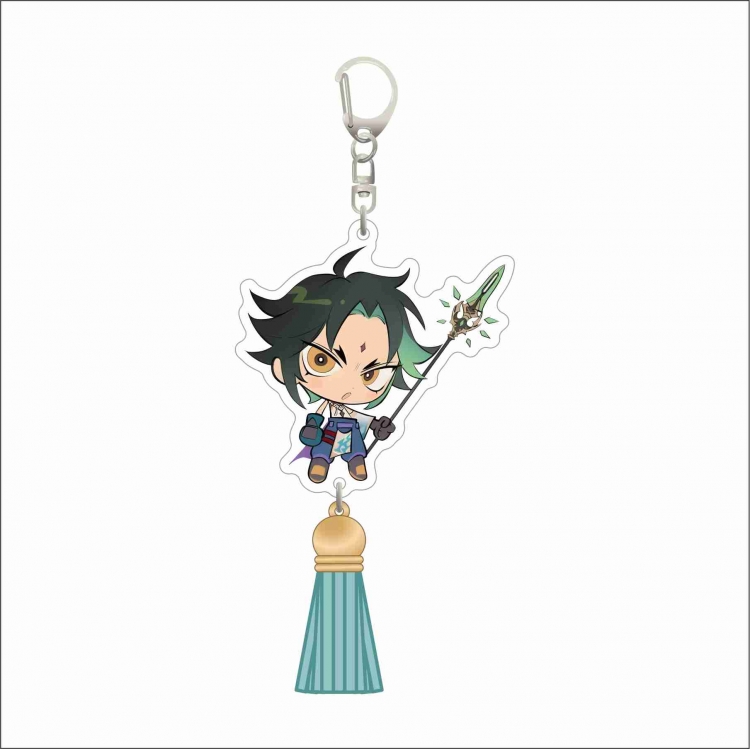 Genshin Impact Acrylic D button bag pendant key chain price for 5 pcs