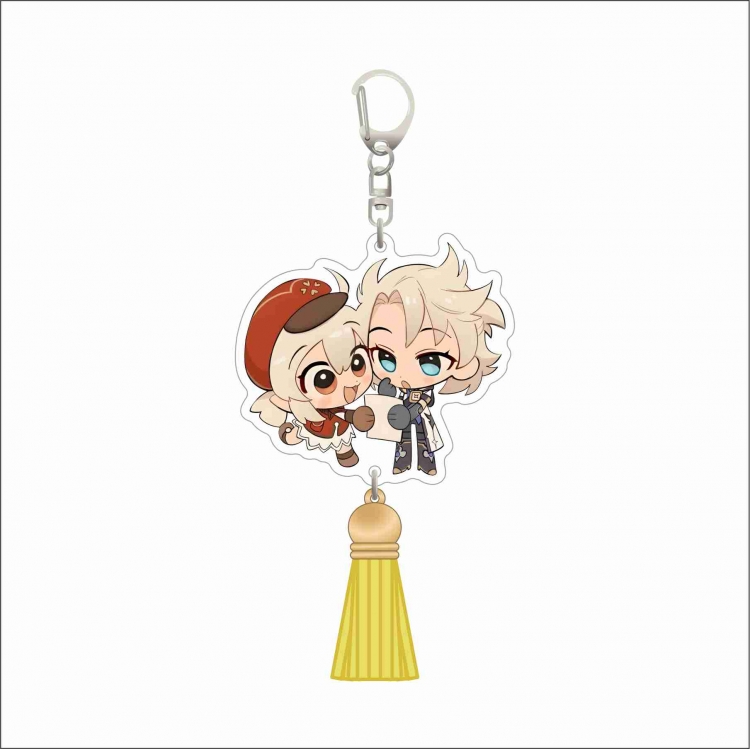 Genshin Impact Acrylic D button bag pendant key chain price for 5 pcs