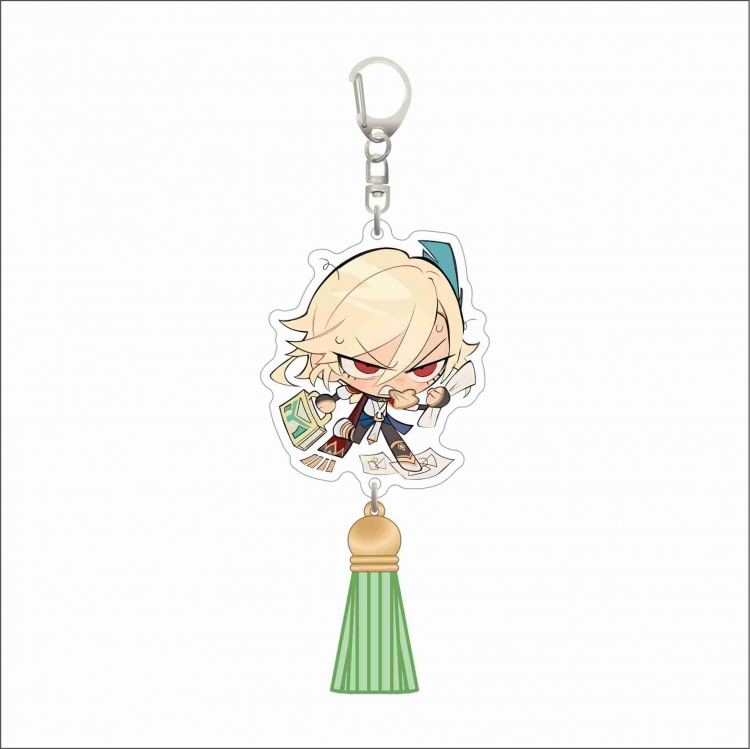 Genshin Impact Acrylic D button bag pendant key chain price for 5 pcs