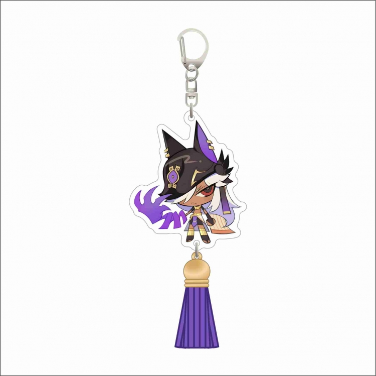 Genshin Impact Acrylic D button bag pendant key chain price for 5 pcs