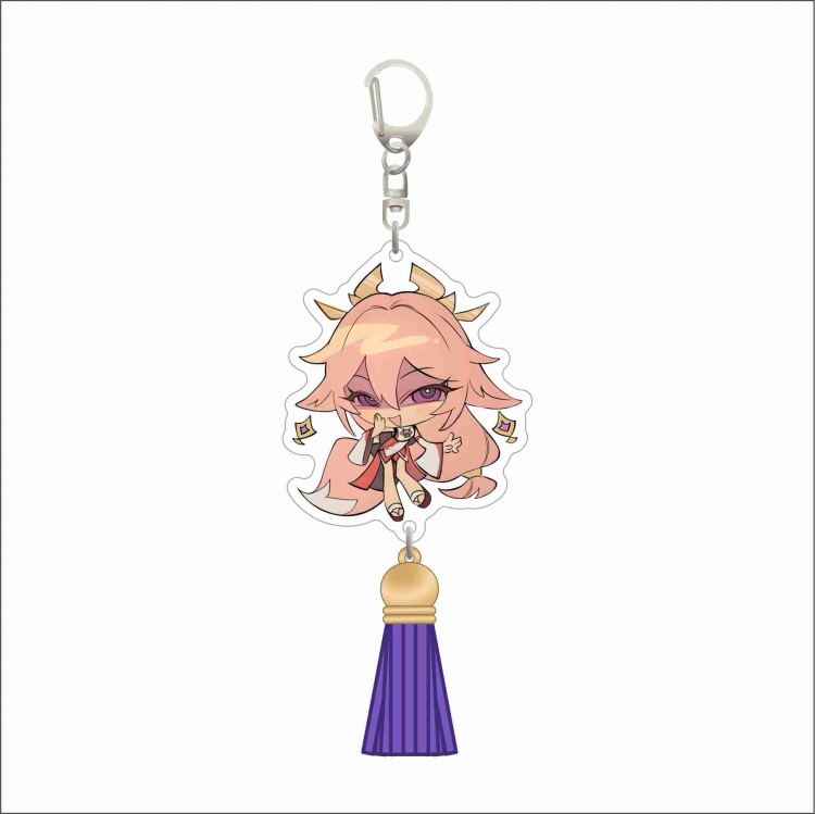 Genshin Impact Acrylic D button bag pendant key chain price for 5 pcs