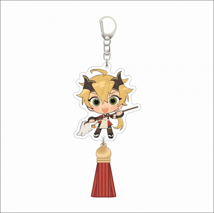 Genshin Impact Acrylic D button bag pendant key chain price for 5 pcs