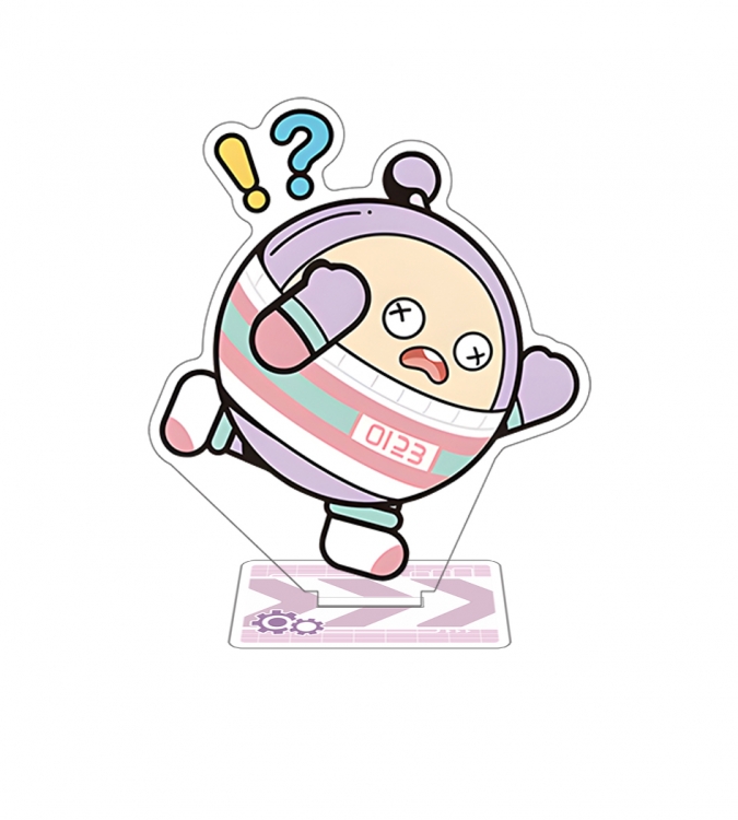 Egg Party Double layer Anime characters acrylic Standing Plates Keychain 10cm