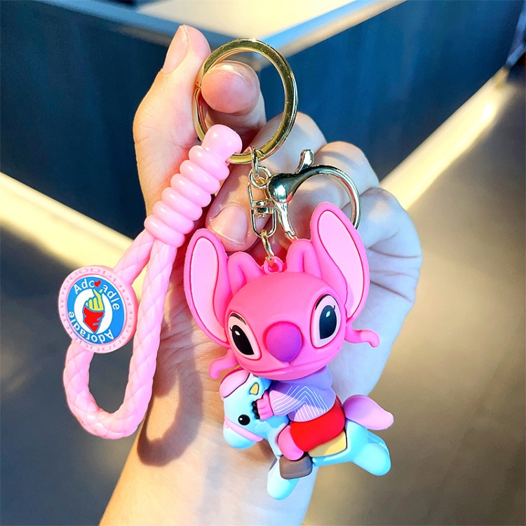 Lilo &amp; Stitch Anime Surrounding 3D Car Keychain Bag Hanging Accessories  price for 5 pcs