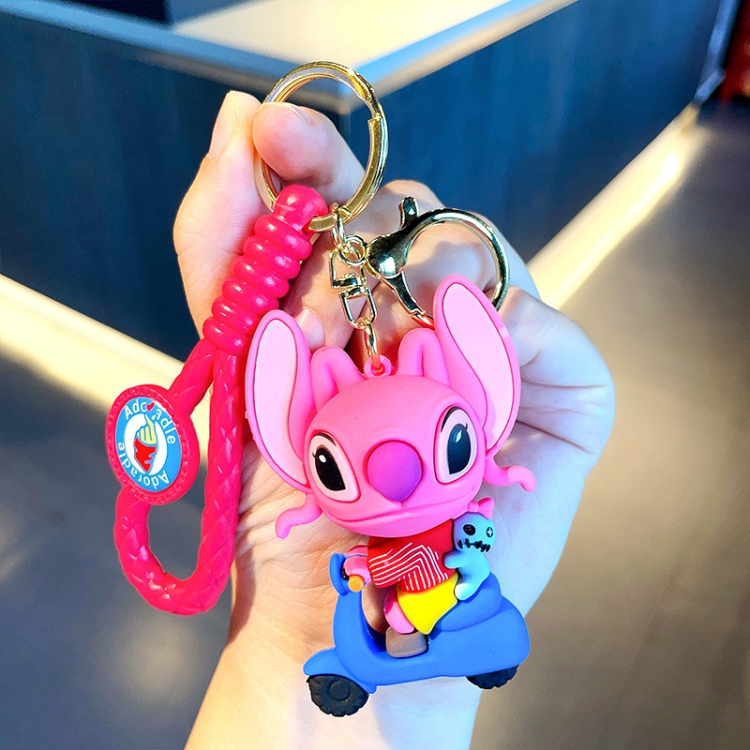 Lilo &amp; Stitch Anime Surrounding 3D Car Keychain Bag Hanging Accessories  price for 5 pcs