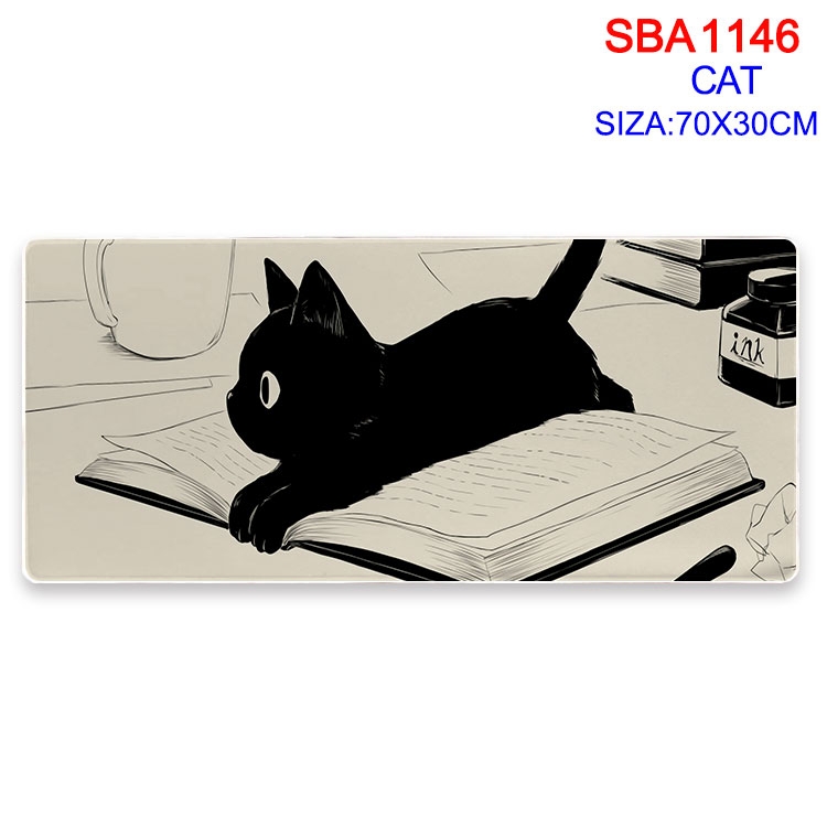 cat cartoon peripheral locking mouse pad 70X30cm SBA-1146-2
