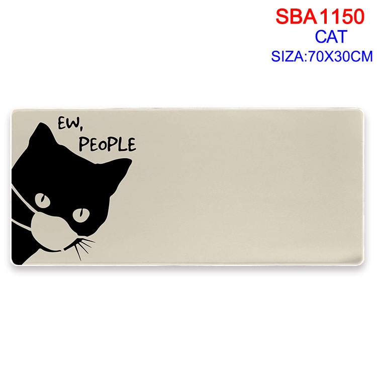 cat cartoon peripheral locking mouse pad 70X30cm SBA-1150-2