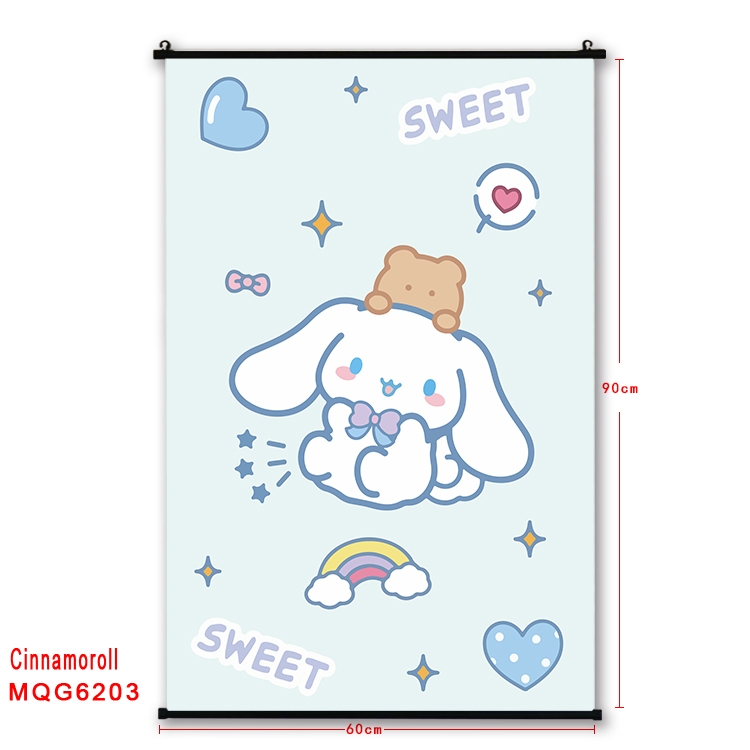 Cinnamoroll cartoon black Plastic rod Cloth painting Wall Scroll 60X90CM MQG-6203