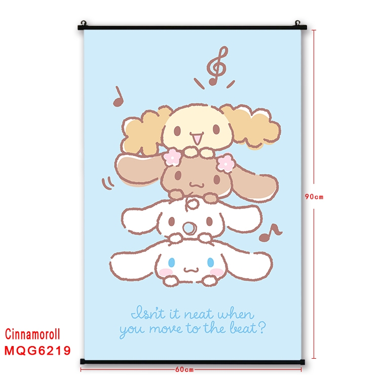 Cinnamoroll cartoon black Plastic rod Cloth painting Wall Scroll 60X90CM MQG-6219