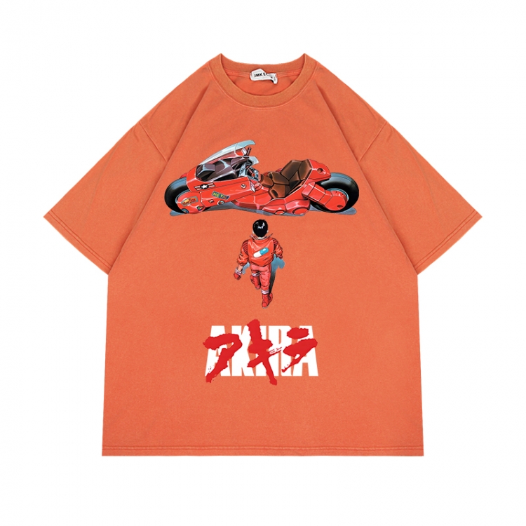 Akira Anime Surrounding Direct Spray Technology Colorful Wash Short Sleeve T-shirt from S to 2XL