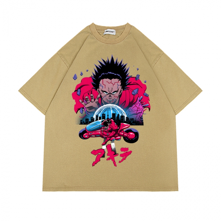 Akira Anime Surrounding Direct Spray Technology Colorful Wash Short Sleeve T-shirt from S to 2XL