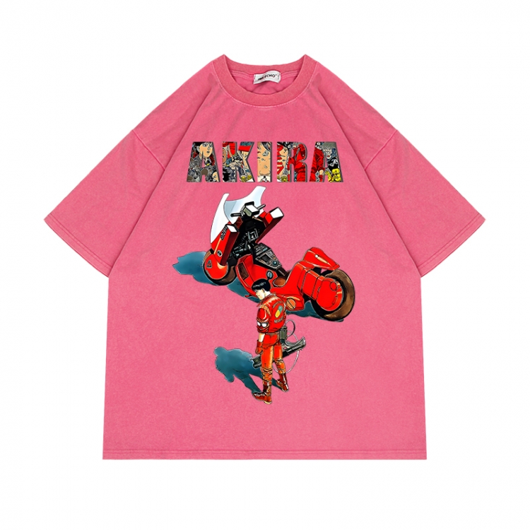 Akira Anime Surrounding Direct Spray Technology Colorful Wash Short Sleeve T-shirt from S to 2XL