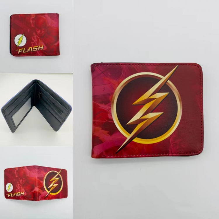 The Flash Full color  Two fold short card case wallet 11X9.5CM 2211