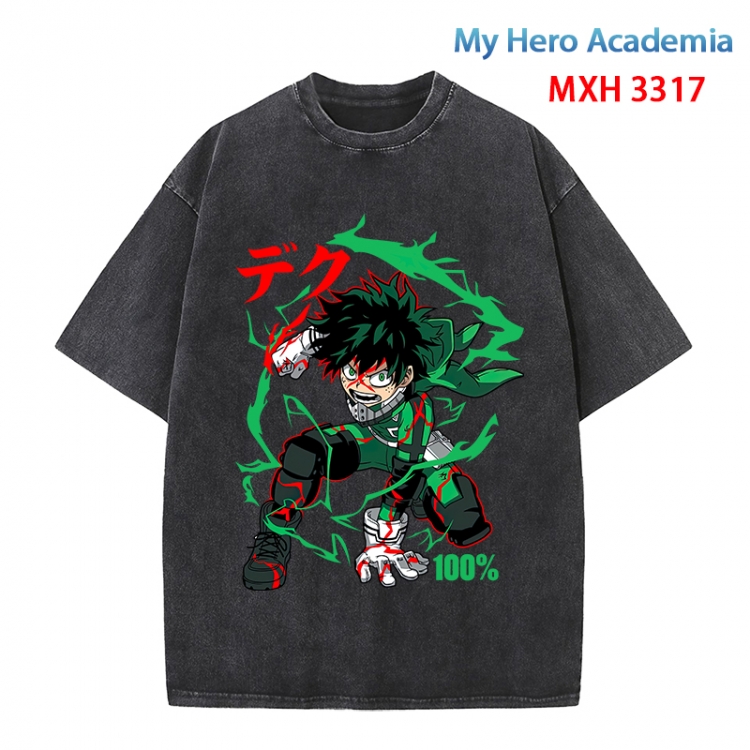 My Hero Academia Anime peripheral pure cotton washed and worn T-shirt from S to 4XL MXH-3317