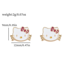 Kitty Anime metal earrings jew...