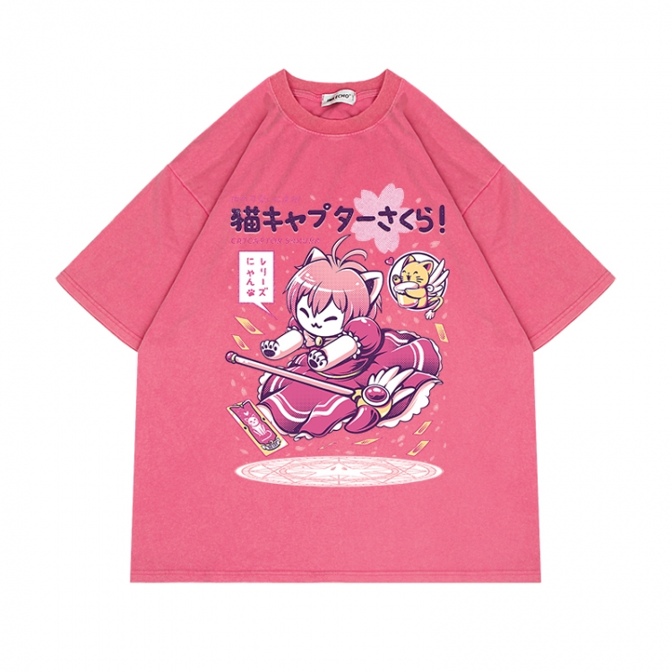 sailormoon Anime Surrounding Direct Spray Technology Colorful Wash Short Sleeve T-shirt from S to 2XL
