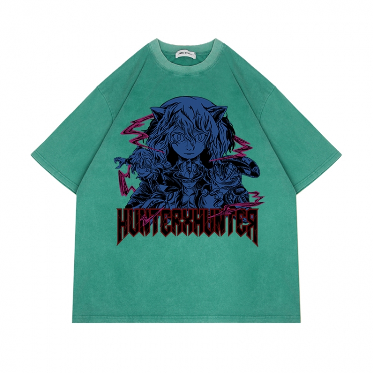 HunterXHunter Anime Surrounding Direct Spray Technology Colorful Wash Short Sleeve T-shirt from S to 2XL