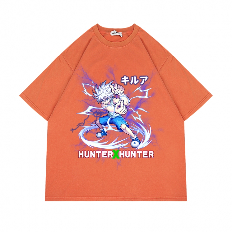 HunterXHunter Anime Surrounding Direct Spray Technology Colorful Wash Short Sleeve T-shirt from S to 2XL