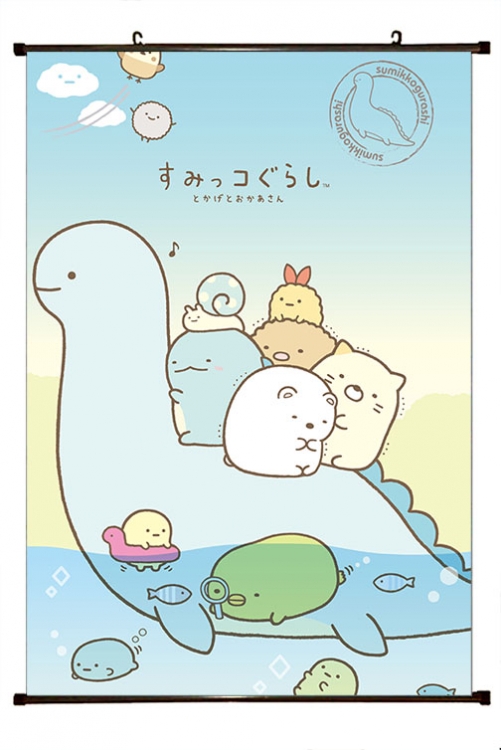 sumikkogurashi Anime black Plastic rod Cloth painting Wall Scroll 60X90CM J3-20