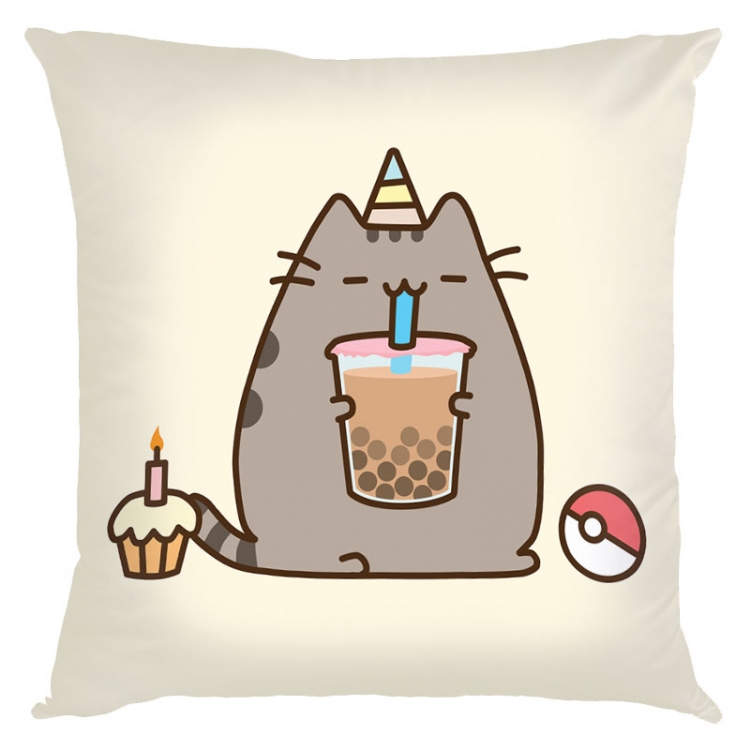 Pusheen Anime black Plastic rod Cloth painting Wall Scroll 60X90CM  P3-9