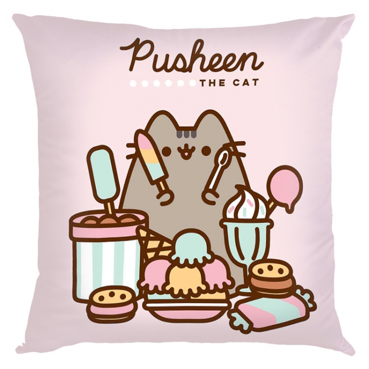 Pusheen Anime black Plastic rod Cloth painting Wall Scroll 60X90CM P3-6