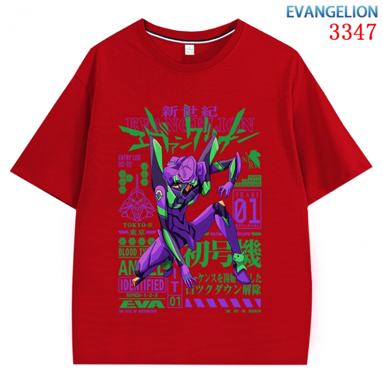 EVA Anime peripheral direct spray technology pure cotton short sleeved T-shirt  from S to 4XL CMY-3347-3