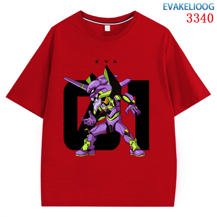 EVA Anime peripheral direct spray technology pure cotton short sleeved T-shirt  from S to 4XL CMY-3340-3