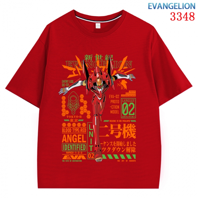EVA Anime peripheral direct spray technology pure cotton short sleeved T-shirt  from S to 4XL CMY-3348-3