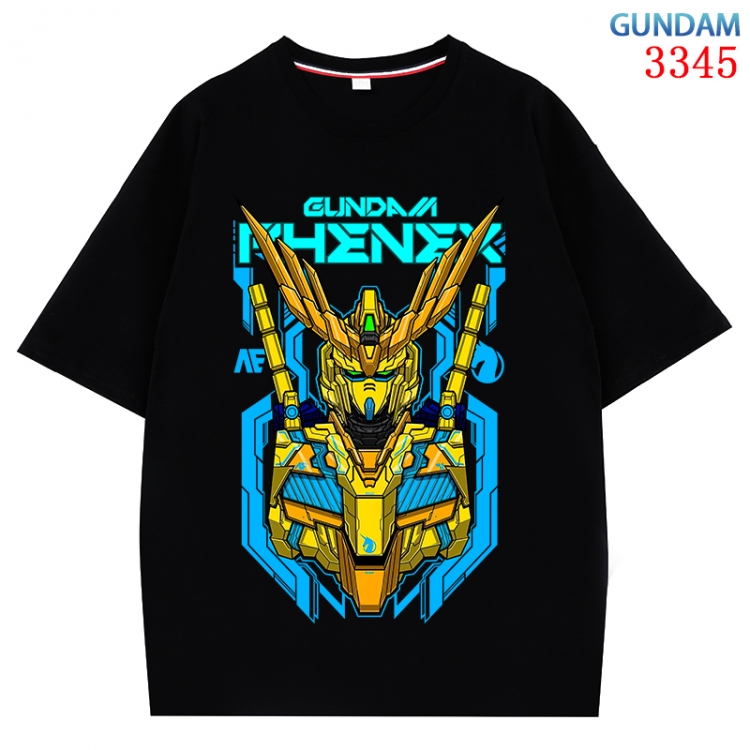 Gundam Anime peripheral direct spray technology pure cotton short sleeved T-shirt  from S to 4XL  CMY-3345-2