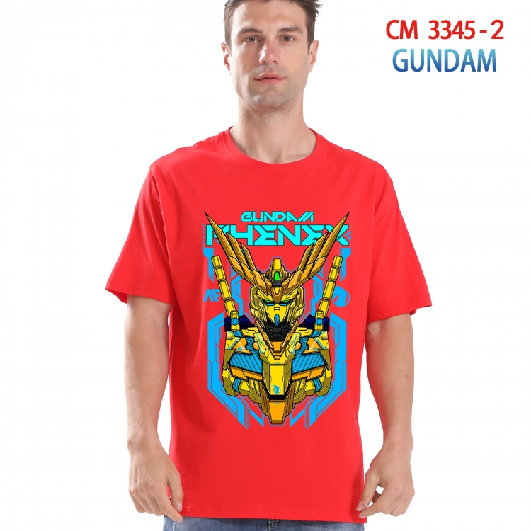 Gundam Printed short-sleeved cotton T-shirt from S to 4XL  3345-2