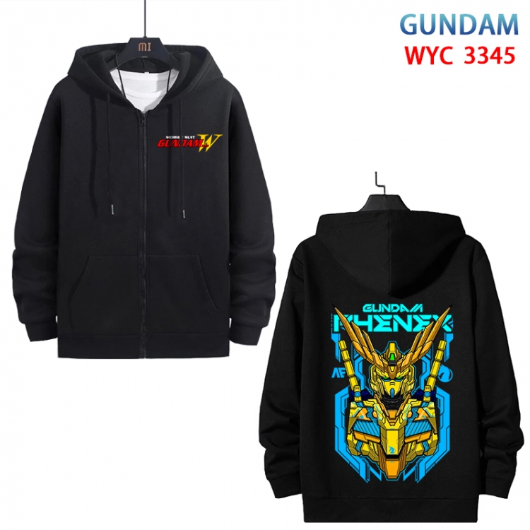 Gundam Anime cotton zipper patch pocket sweater from S to 3XL WYC-3345-3