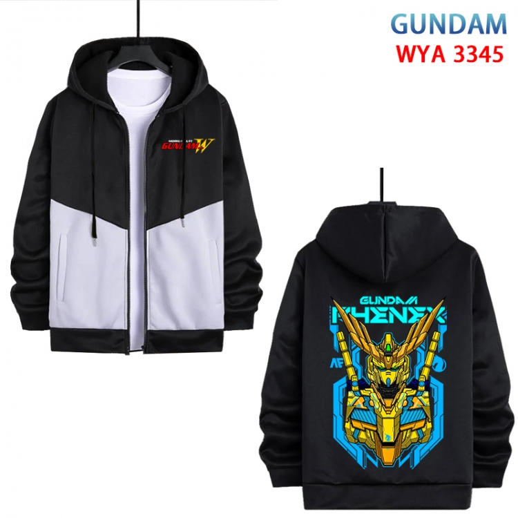 Gundam Anime cotton zipper patch pocket sweater from S to 3XL WYA-3345-3