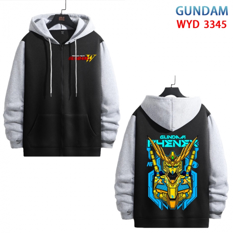 Gundam Anime cotton zipper patch pocket sweater from S to 3XL WYD-3345-3
