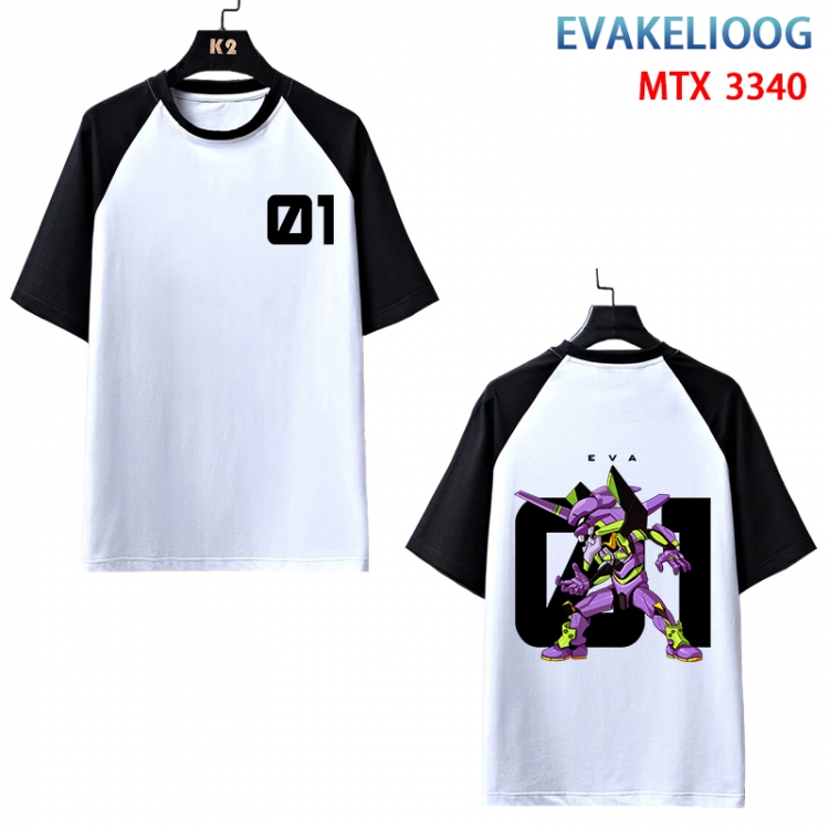 EVA Anime raglan sleeve cotton T-shirt from XS to 3XL  MTX-3340-3