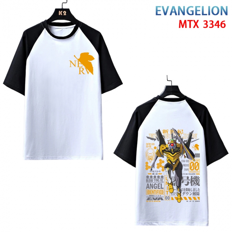 EVA Anime raglan sleeve cotton T-shirt from XS to 3XL  MTX-3346-3