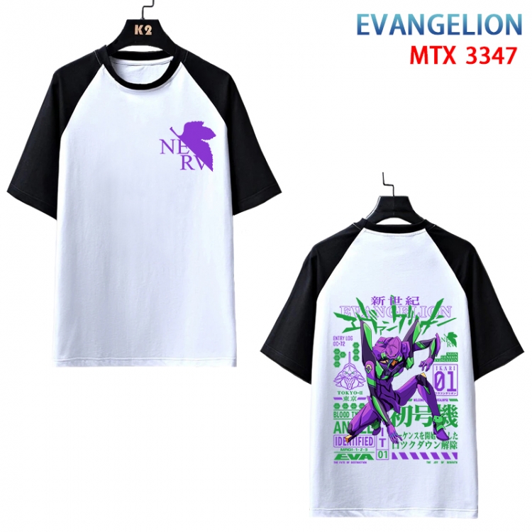 EVA Anime raglan sleeve cotton T-shirt from XS to 3XL MTX-3347-3