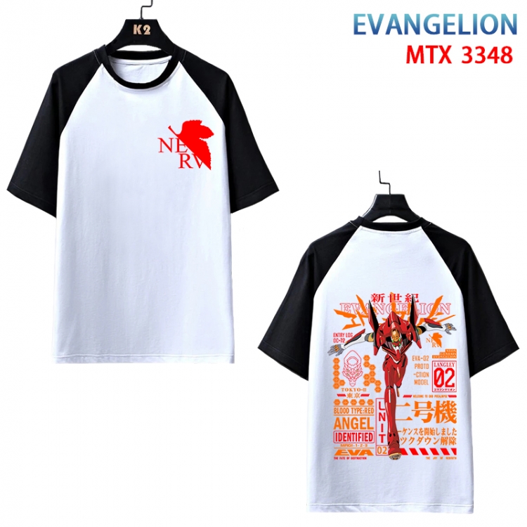 EVA Anime raglan sleeve cotton T-shirt from XS to 3XL MTX-3348-3