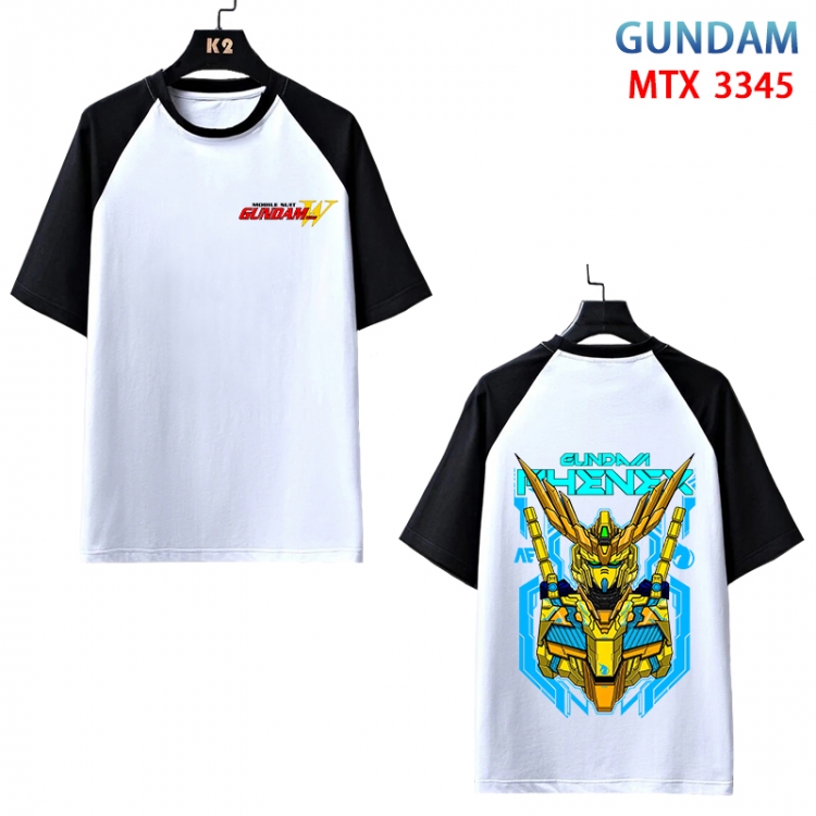 Gundam Anime raglan sleeve cotton T-shirt from XS to 3XL MTX-3345-3