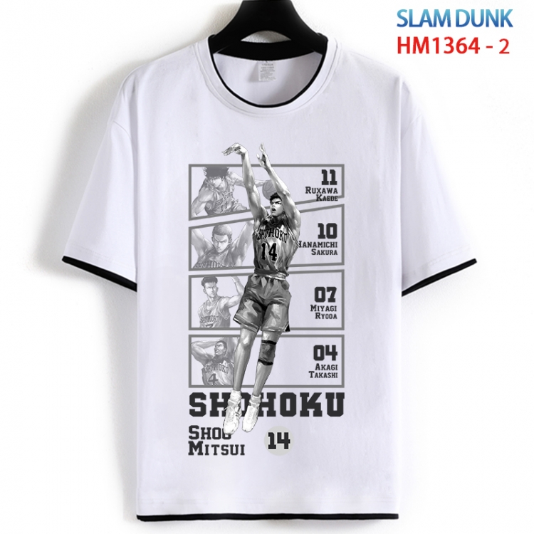 Slam Dunk Cotton crew neck black and white trim short-sleeved T-shirt from S to 4XL  HM 1364 2
