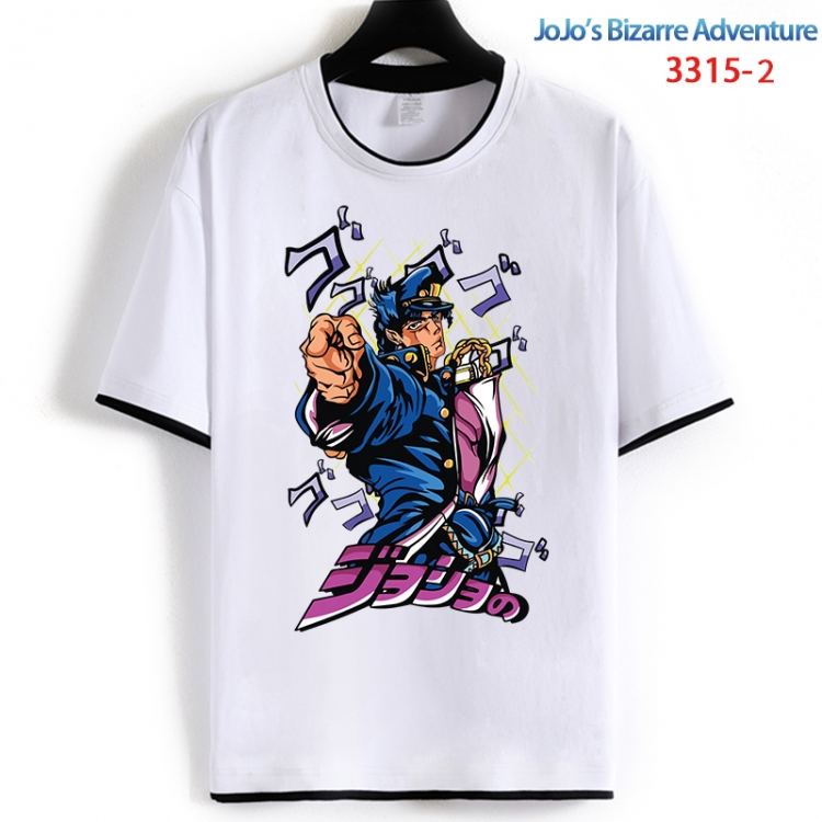 JoJos Bizarre Adventure Cotton crew neck black and white trim short-sleeved T-shirt from S to 4XL HM-3315-2