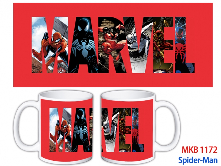 Spider-Man Anime color printing ceramic mug cup price for 5 pcs  MKB-1172