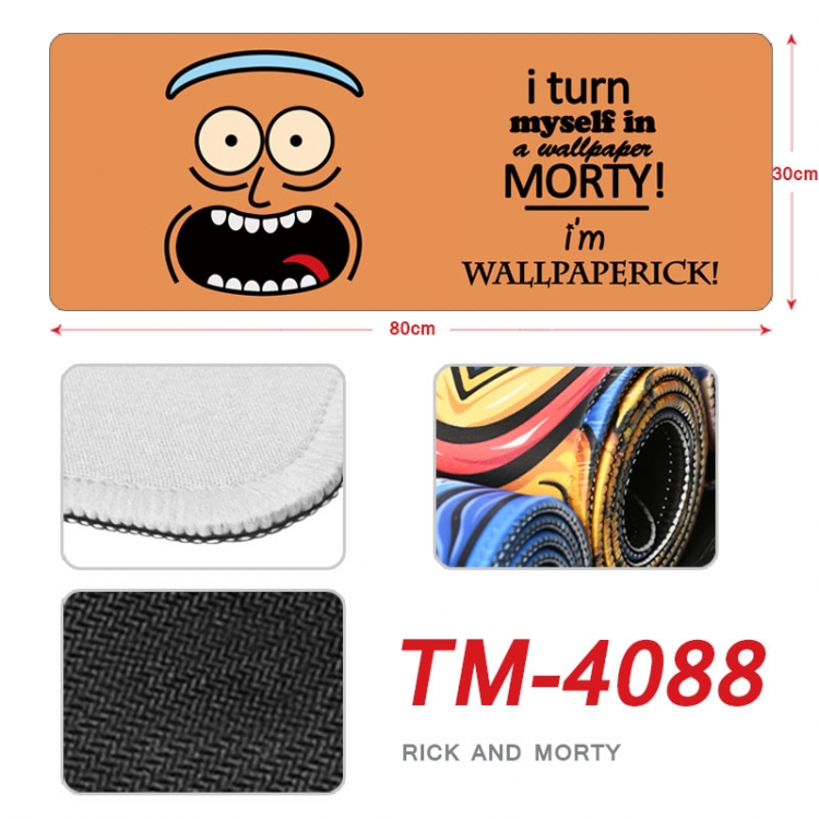 Rick and Morty Anime peripheral new lock edge mouse pad 80X30cm  TM-4088